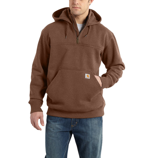 Carhartt Rain Defender® Loose Fit Heavyweight Quarter Zip Hoodie - Mocha Heather