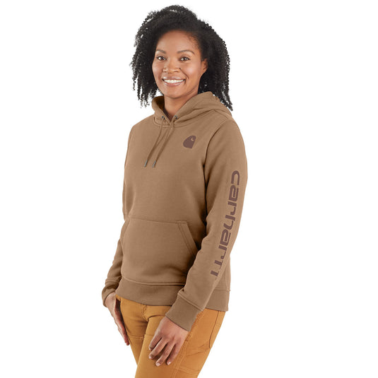 Women's Carhartt Relaxed Fit Midweight Logo Sleeve Sweatshirt - Flaxseed