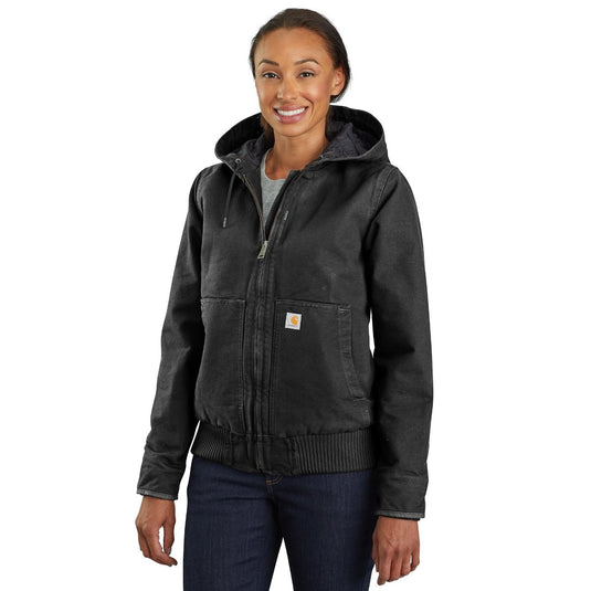 Women's Carhartt Loose Fit Washed Duck Insulated Active Jacket - Black