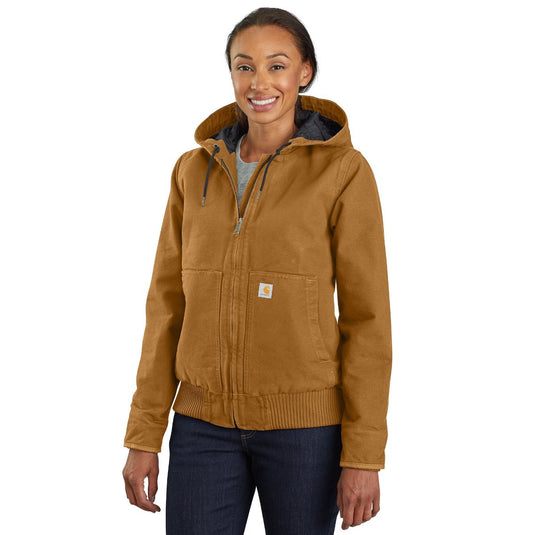 Women's Carhartt Loose Fit Washed Duck Insulated Active Jacket - Carhartt Brown