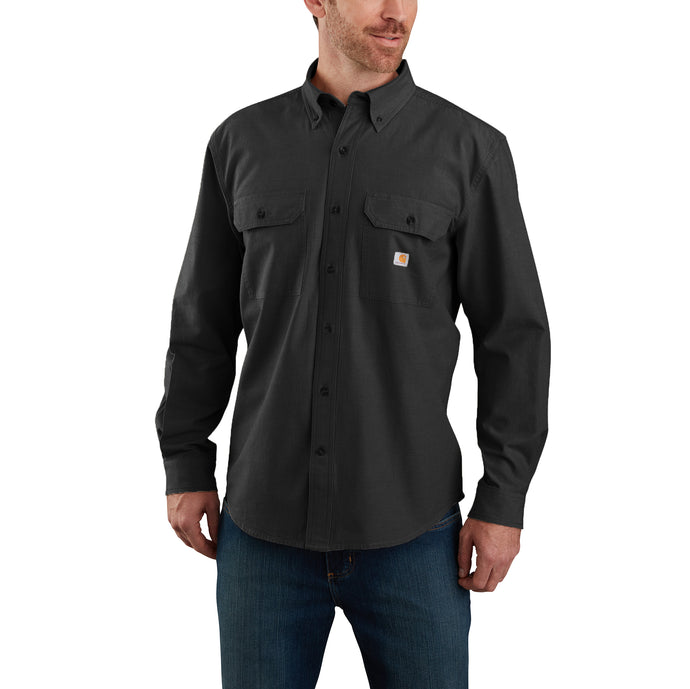 Carhartt Loose Fit Midweight Chambray Long Sleeve Shirt - BKC Black Chambray