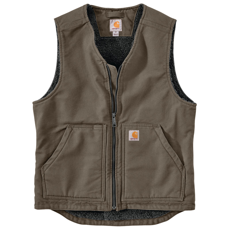 Load image into Gallery viewer, Carhartt Washed Duck Sherpa Lined Vest - Drift Wood
