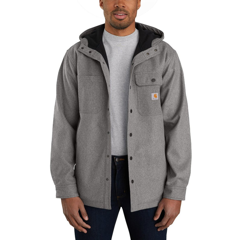 Load image into Gallery viewer, Carhartt Rain Defender™ Relaxed Fit Heavyweight Hooded Shirt Jac - Black Heather
