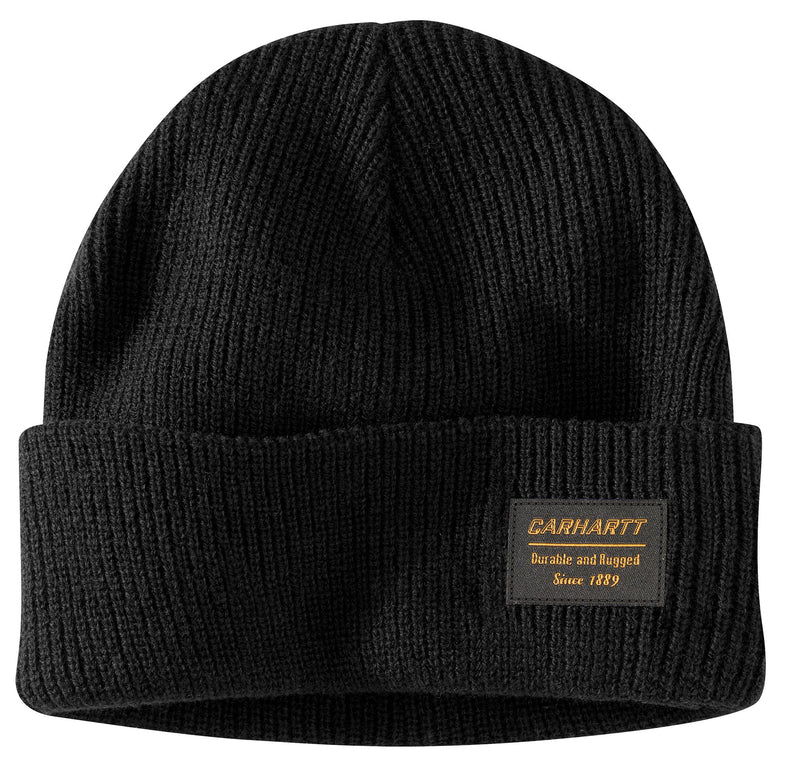 Load image into Gallery viewer, Carhartt Rugged Patch Beanie - Black
