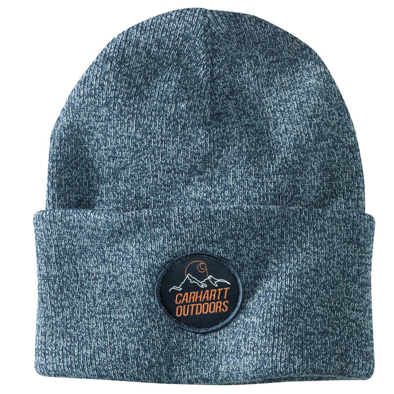 Load image into Gallery viewer, Carhartt Outdoors Patch Beanie - Night Blue/Alpine Blue Marl
