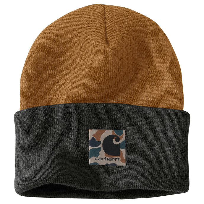 Carhartt Camo Patch Beanie - Carhartt Brown