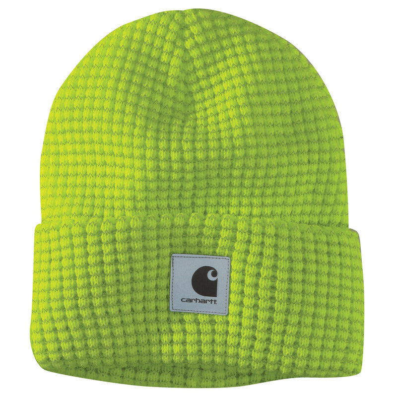 Load image into Gallery viewer, Carhartt Reflective Patch Beanie - Brite Lime
