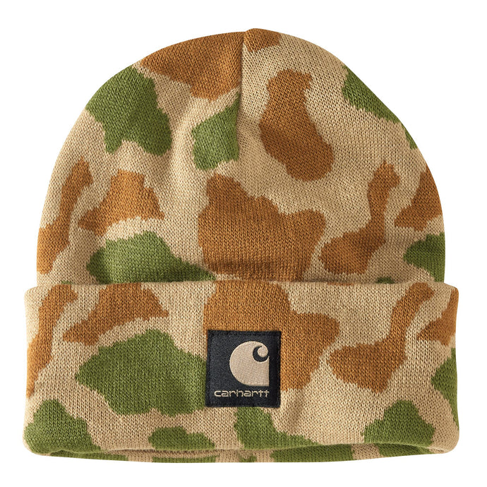 Carhartt Knit Camo Beanie - Dark Khaki Duck Camo