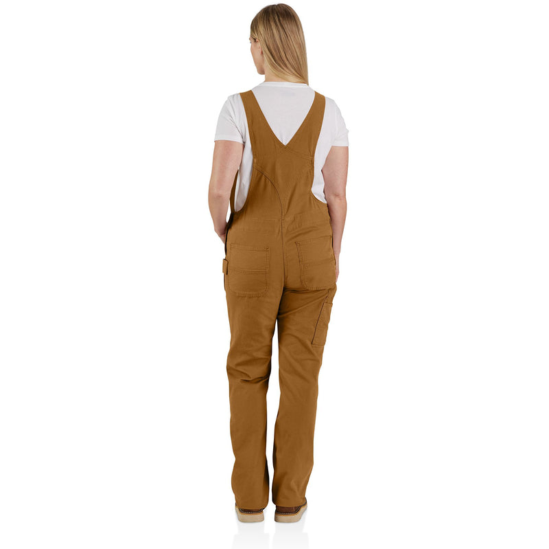 Load image into Gallery viewer, Women&#39;s Carhartt Rugged Flex® Loose Fit Canvas Bib Overall - Carhartt Brown - Back
