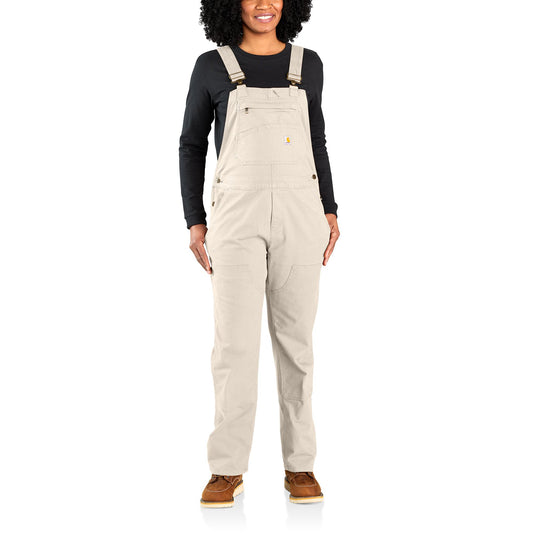 Women's Carhartt Rugged Flex® Loose Fit Canvas Bib Overall - Natural