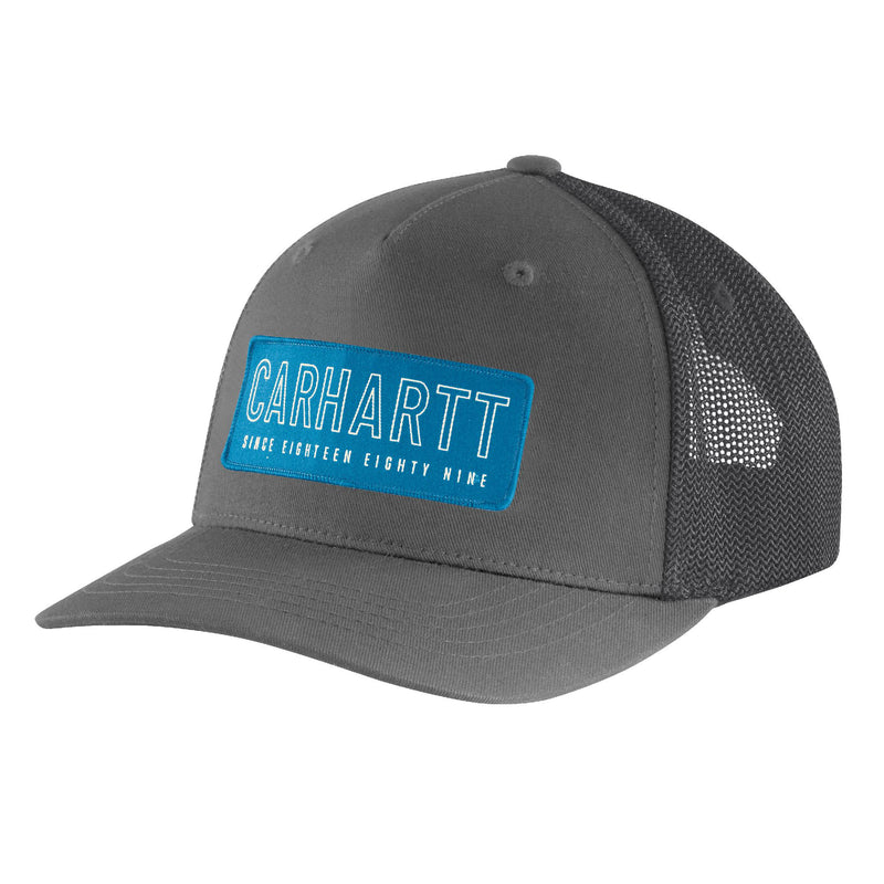 Load image into Gallery viewer, Carhartt 1889 Patch Mesh-Back Hat - Gravel - Front
