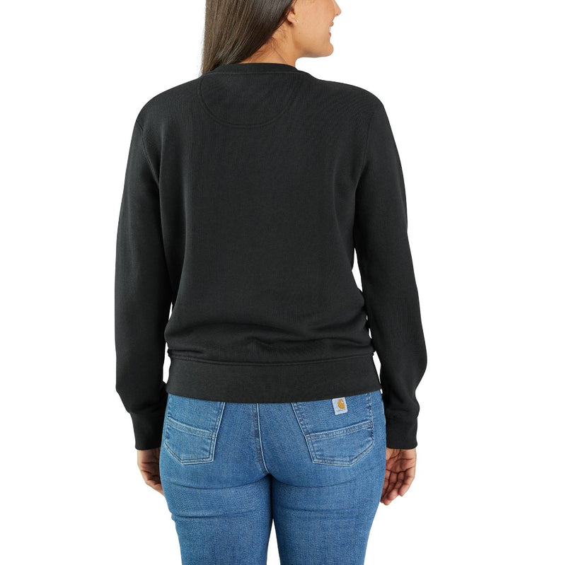 Load image into Gallery viewer, Women&#39;s Carhartt Tencel™ Relaxed Fit French Terry Sweatshirt - Black - Back
