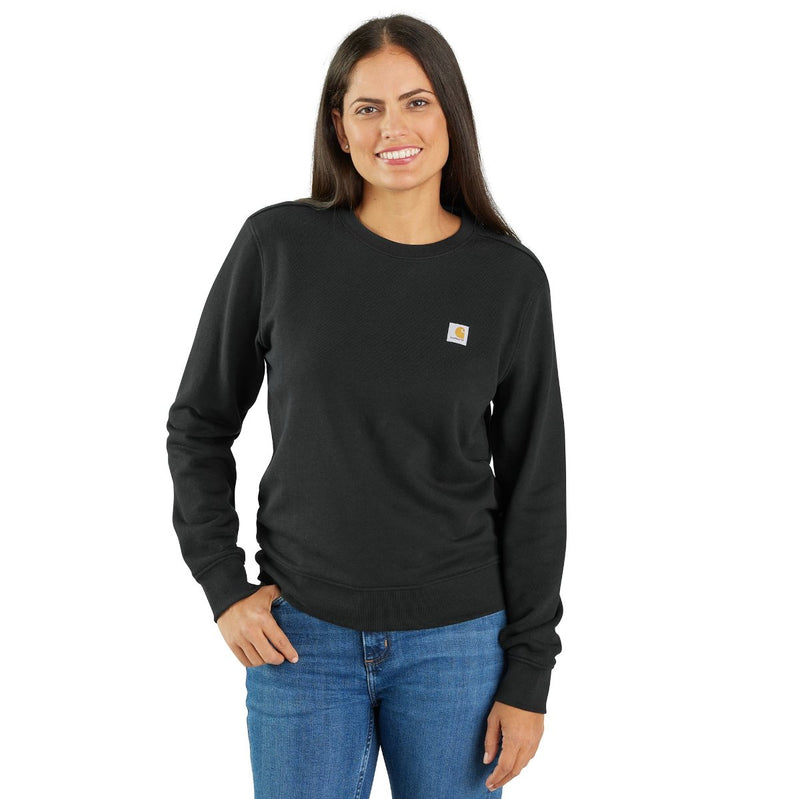 Load image into Gallery viewer, Women&#39;s Carhartt Tencel™ Relaxed Fit French Terry Sweatshirt - Black - Front
