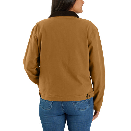 Women's Carhartt Rugged Flex® Loose Fit Canvas Detroit Jacket Carhart Brown - Back