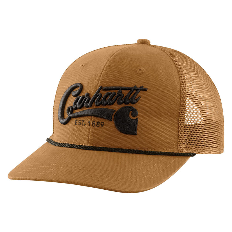 Load image into Gallery viewer, Carhartt AH6344 Script Mesh Cap - Carhartt Brown - Front
