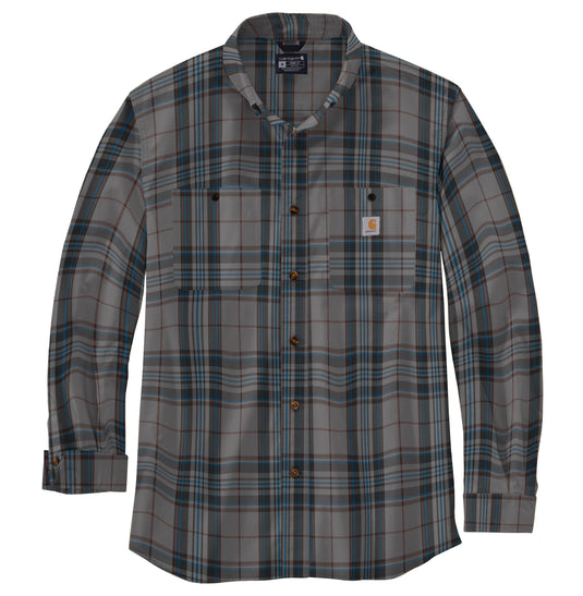 Carhartt TW5949 Long Sleeve Plaid Shirt - Asphalt