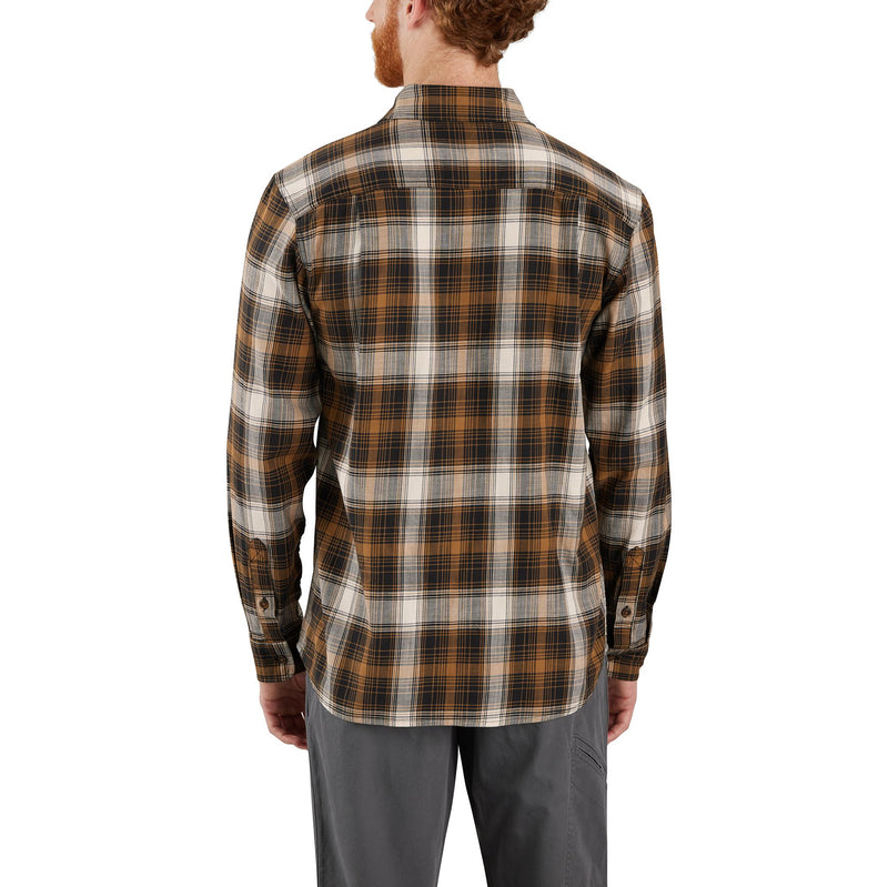 Load image into Gallery viewer, Carhartt TW5949 Long Sleeve Plaid Shirt - Black - Back
