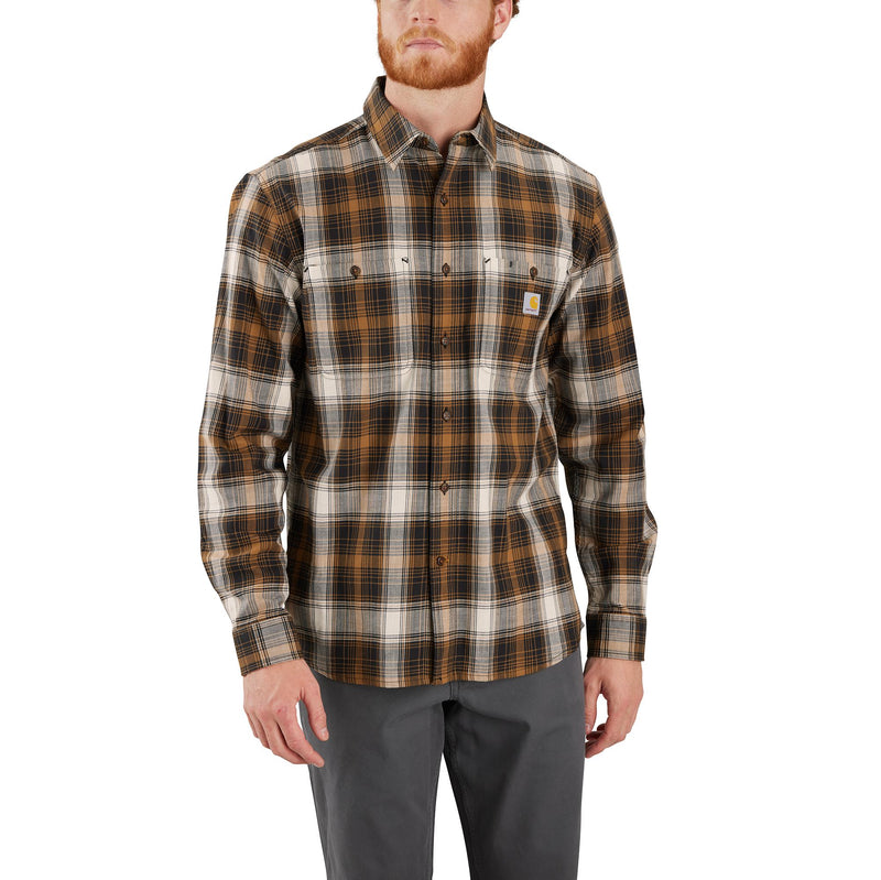 Load image into Gallery viewer, Carhartt TW5949 Long Sleeve Plaid Shirt - Black - Front
