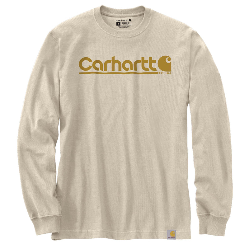 Load image into Gallery viewer, Carhartt TK6362 Long Sleeve Logo Graphic T-Shirt - Oat Milk
