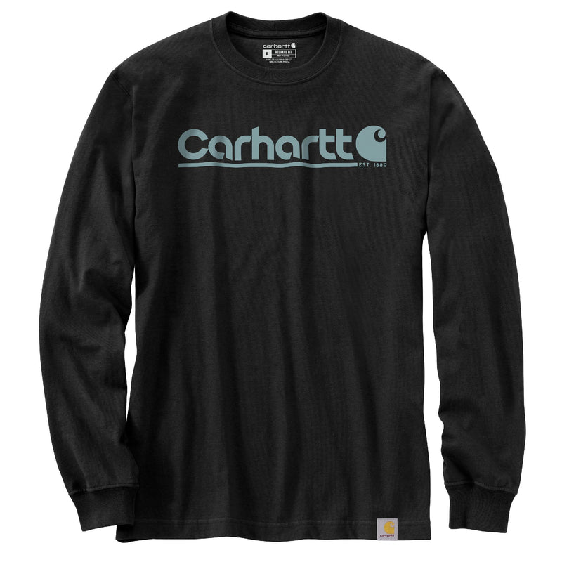 Load image into Gallery viewer, Carhartt TK6362 Long Sleeve Logo Graphic T-Shirt - Black
