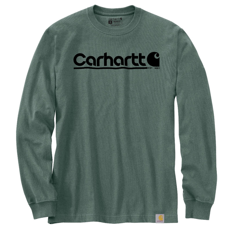 Load image into Gallery viewer, Carhartt TK6362 Long Sleeve Logo Graphic T-Shirt - Frosted Balsam Heather
