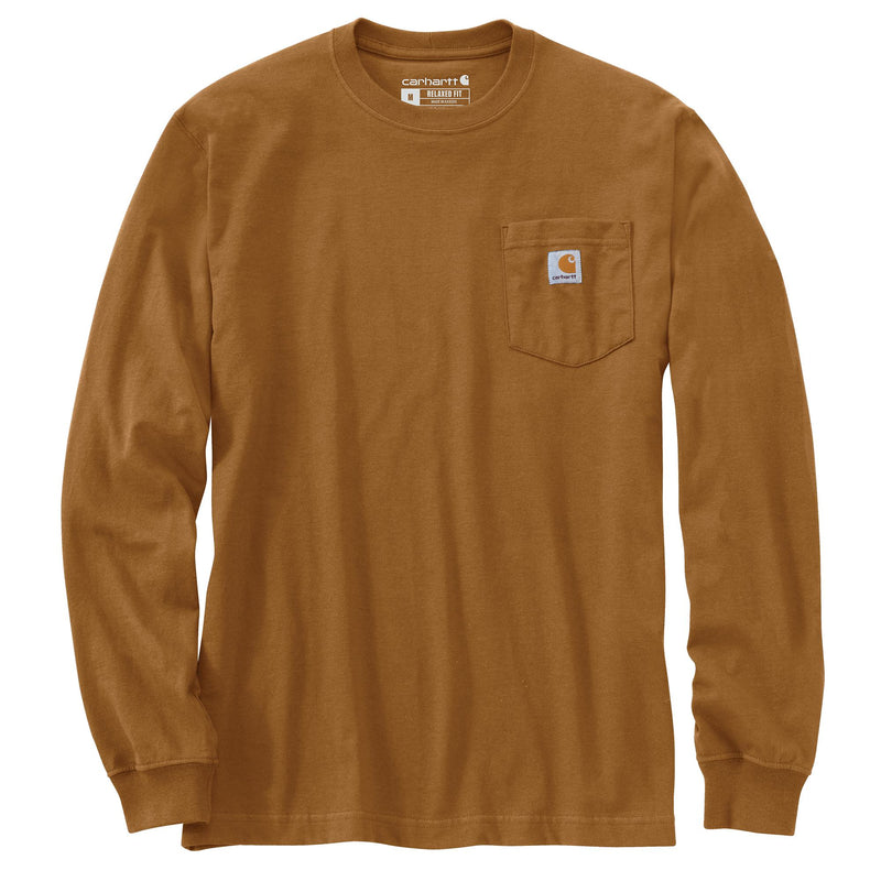 Load image into Gallery viewer, Carhartt TK6363 Long Sleeve Graphic Pocket Shirt - Carhartt Brown - Front
