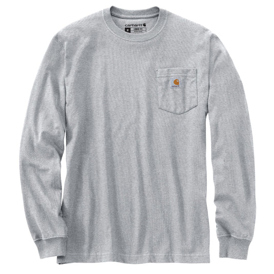 Carhartt TK6496 Long Sleeve Graphic C Pocket Shirt - Heather Gray - Front