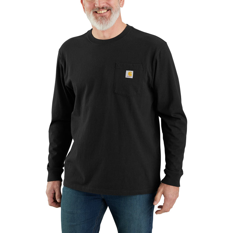 Load image into Gallery viewer, Carhartt TK6629 Long Sleeve Duck Graphic Pocket Shirt - Black - Front
