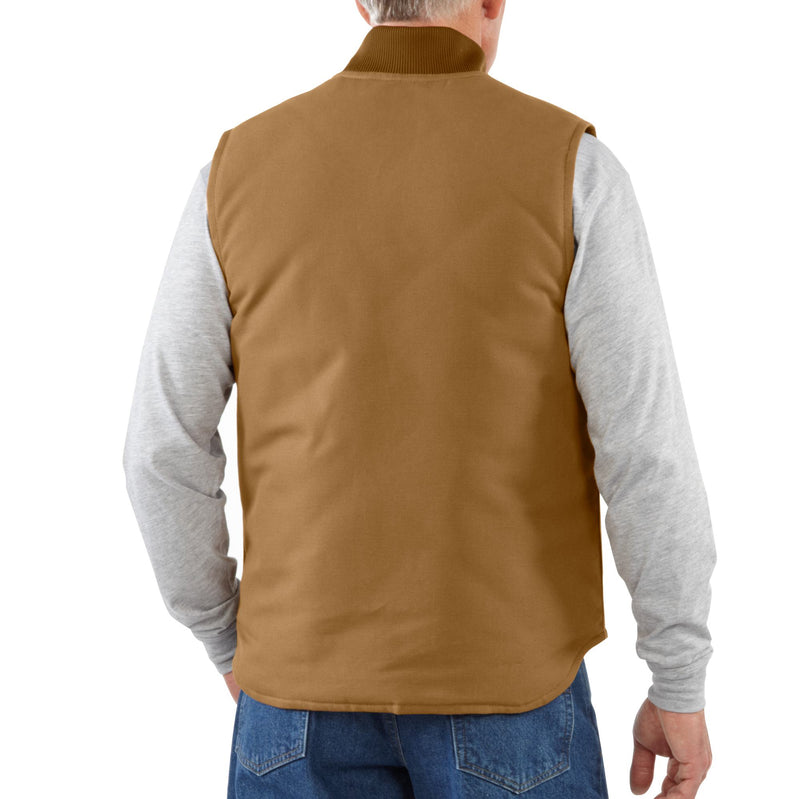 Load image into Gallery viewer, Carhartt V01 Relaxed Fit Firm Duck Insulated Rib Collar Vest - Carhartt Brown - Back
