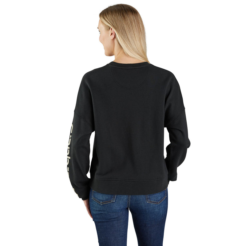 Load image into Gallery viewer, Women&#39;s Carhartt Tencel™ Loose Fit Sleeve Graphic Sweatshirt - Black - Back
