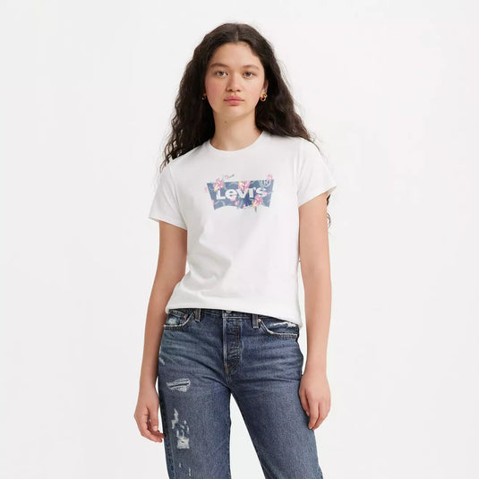 Levi's Women's Floral Graphic Tee - Bright White - Front