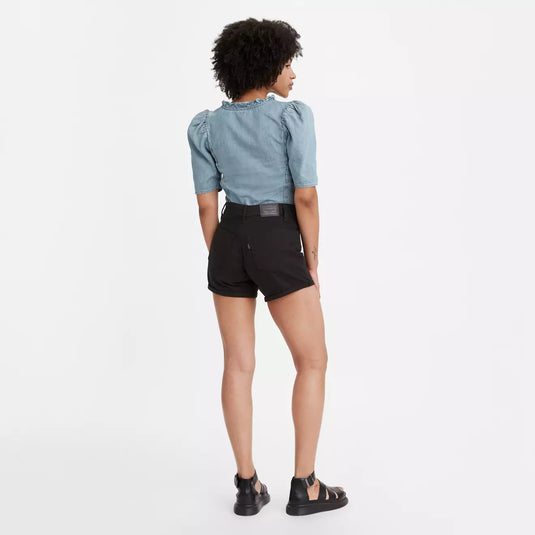 Levi's Women's Mid Length Shorts - Black - Back