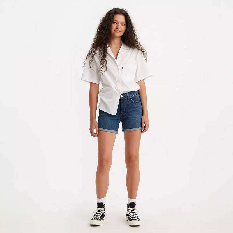 Load image into Gallery viewer, Levi&#39;s Women&#39;s Mid Length Shorts - Stop The Confusion - Front
