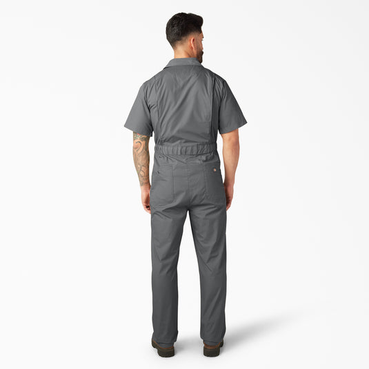 Dickies Short Sleeve Coverall Gray - Back