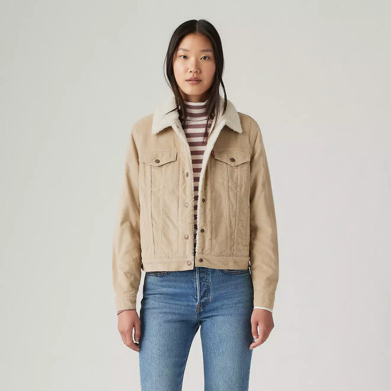 Load image into Gallery viewer, Levi&#39;s Women&#39;s Original Sherpa Trucker - Safari - Front
