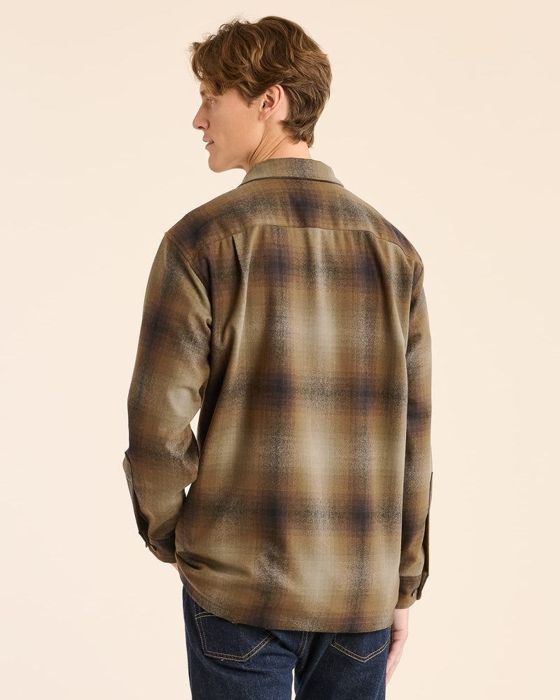 Load image into Gallery viewer, Pendelton LS Board Shirt - Olive/Brown Ombre - Back
