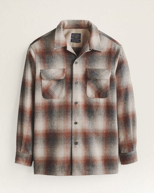 Pendelton LS Board Shirt - Red Mix/Grey Mix Ombre