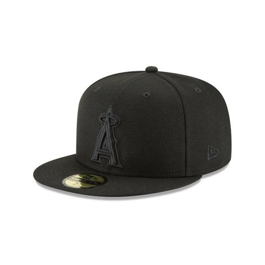 New Era LA Angels 59Fifty Fitted - Black on Black - Left