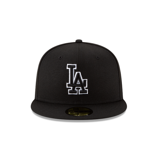 New Era LA Dodgers Outlined 59Fifty Fitted - Black - Front