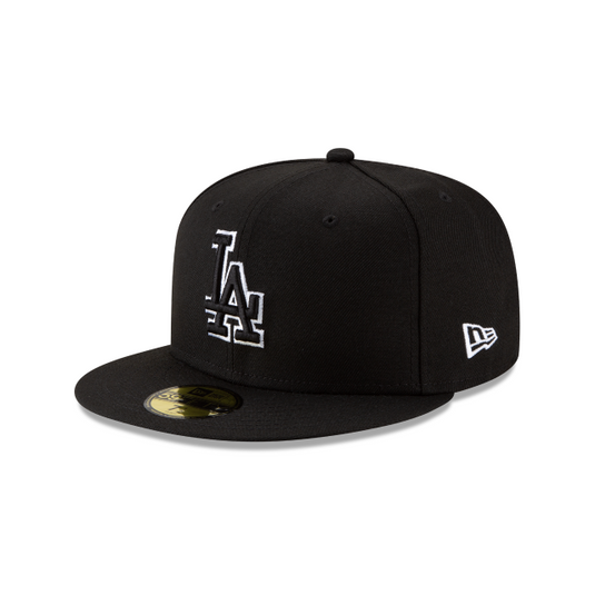 New Era LA Dodgers Outlined 59Fifty Fitted - Black - Left