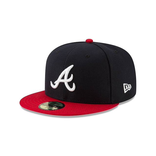 Load image into Gallery viewer, New Era Atlanta Braves 2Tone 59Fifty Fitted - Navy &amp; Red - Left
