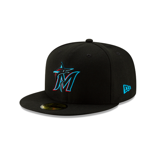 New Era Miami Marlins 59Fifty Fitted - Black - Left