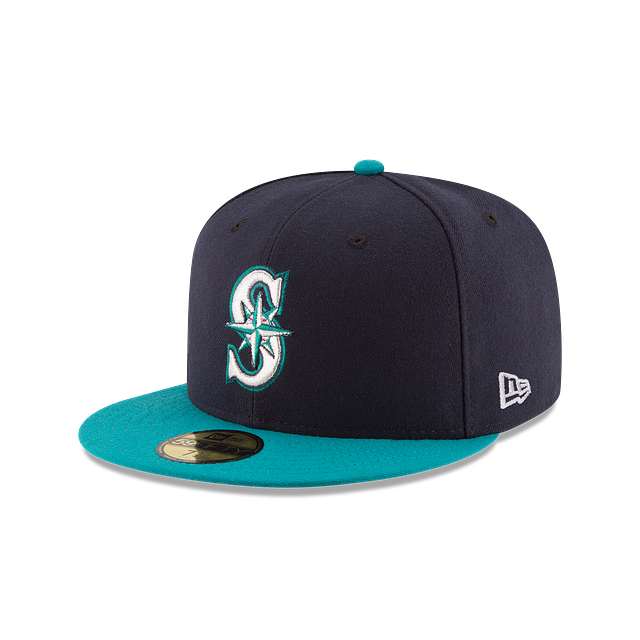 Load image into Gallery viewer, New Era Seattle Mariners 2Tone 59Fifty Fitted - Navy &amp; Teal - Left
