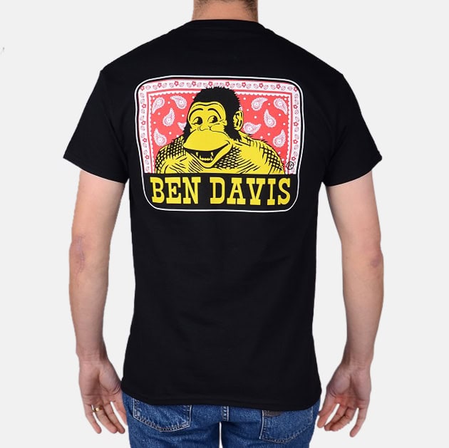 Load image into Gallery viewer, Ben Davis Paisley Logo Short Sleeve T-Shirt - Old English on the front and Paisley Logo on the back of a black tee.
