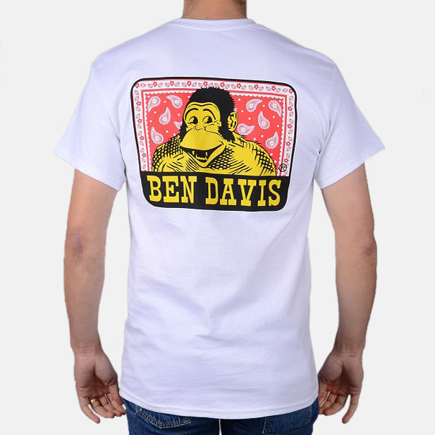 Load image into Gallery viewer, Ben Davis Paisley Logo Short Sleeve T-Shirt - Old English on the front and Paisley Logo on the back of a white tee.
