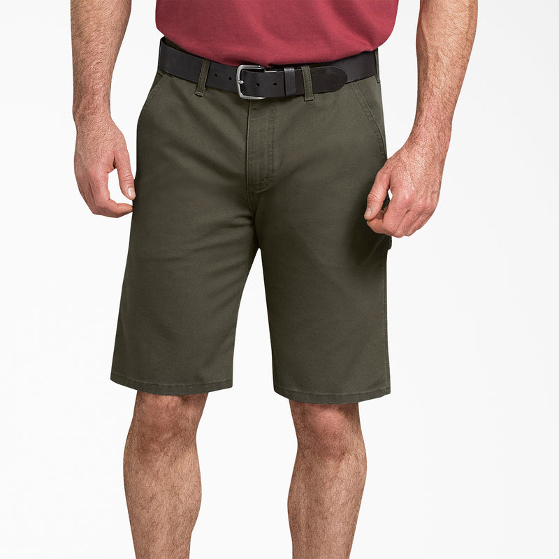 Load image into Gallery viewer, Dickies 11inch Tough Max Duck Utility Short Stonewashed Moss - Front
