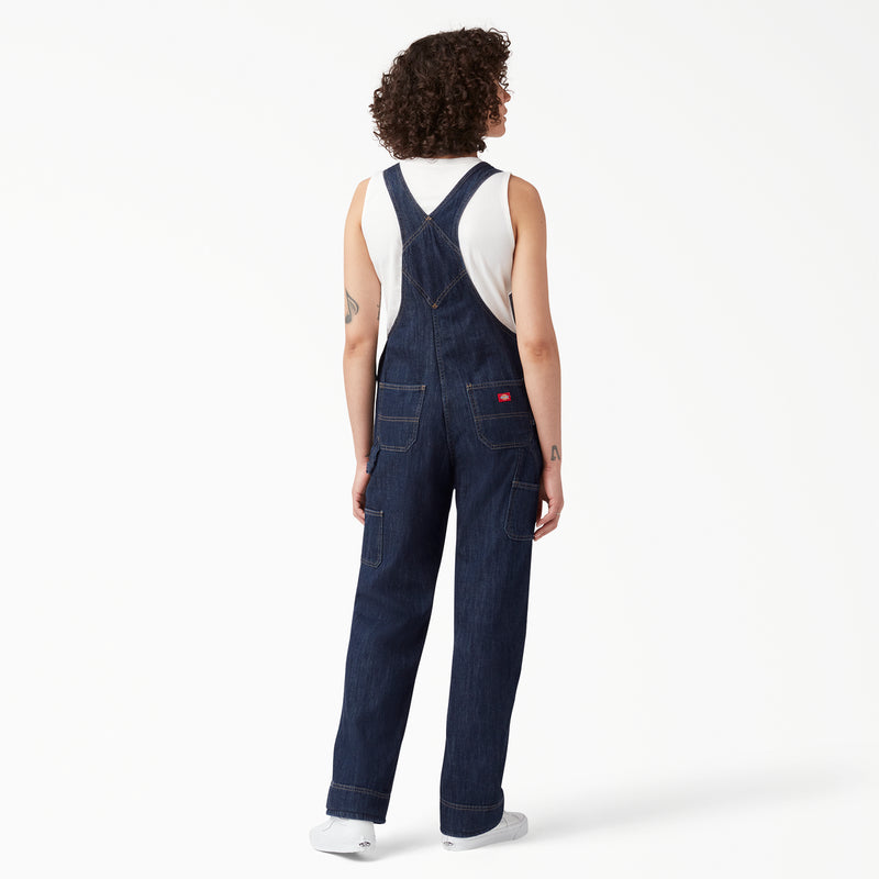 Load image into Gallery viewer, Dickies Women&#39;s Relaxed Fit Bib Overall Dark Indigo Black - Back
