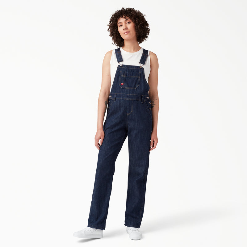 Load image into Gallery viewer, Dickies Women&#39;s Relaxed Fit Bib Overall Dark Indigo Black - Front
