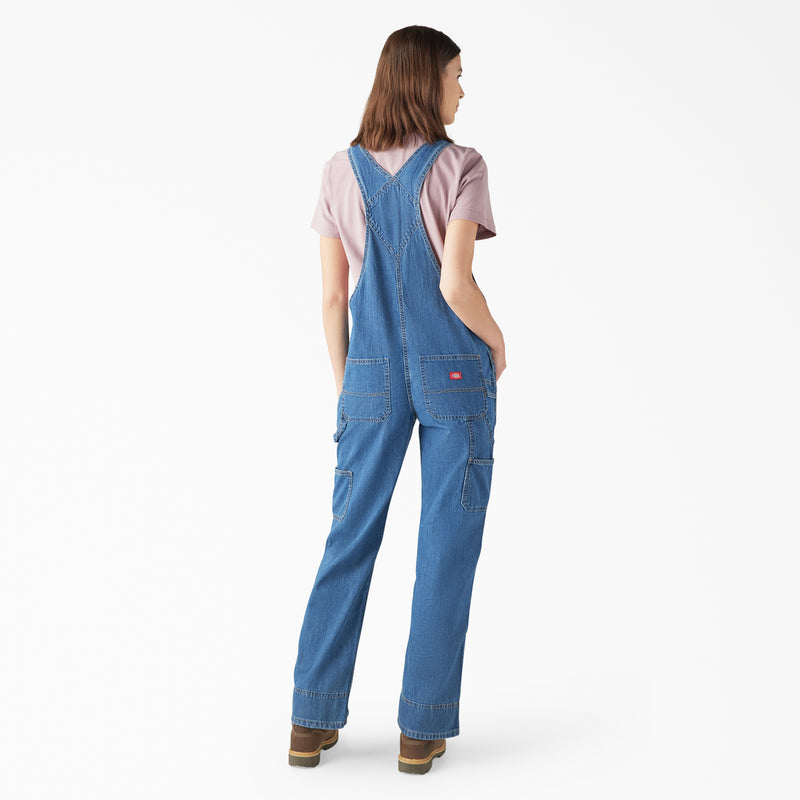 Load image into Gallery viewer, Dickies Women&#39;s Relaxed Fit Bib Overall Medium Stonewash - Back
