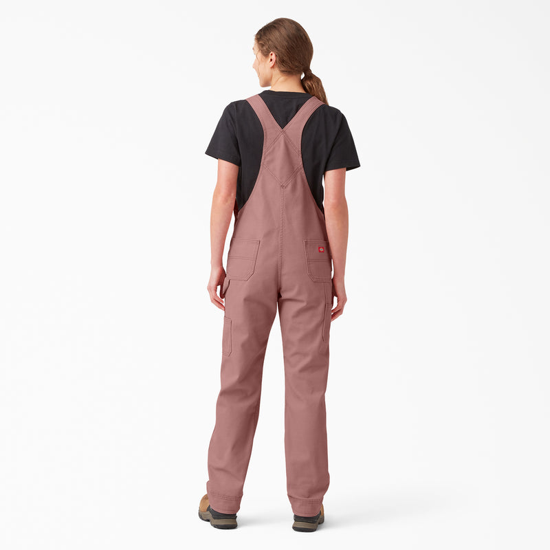 Load image into Gallery viewer, Dickies Women&#39;s Relaxed Fit Bib Overall Rinsed Ash Rose - Back
